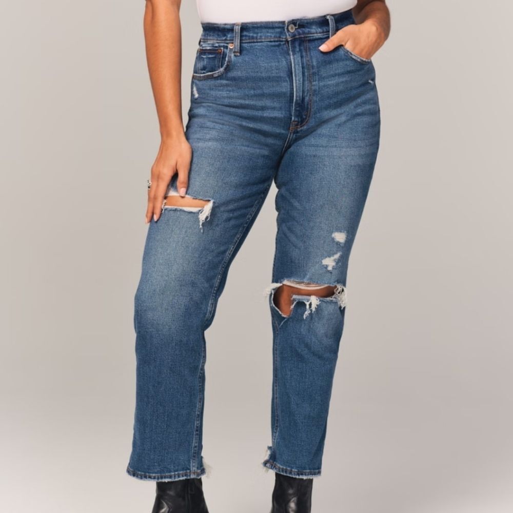 Abercrombie and Fitch Curve Love Ankle Straight Ultra High Rise Jean 27 petite